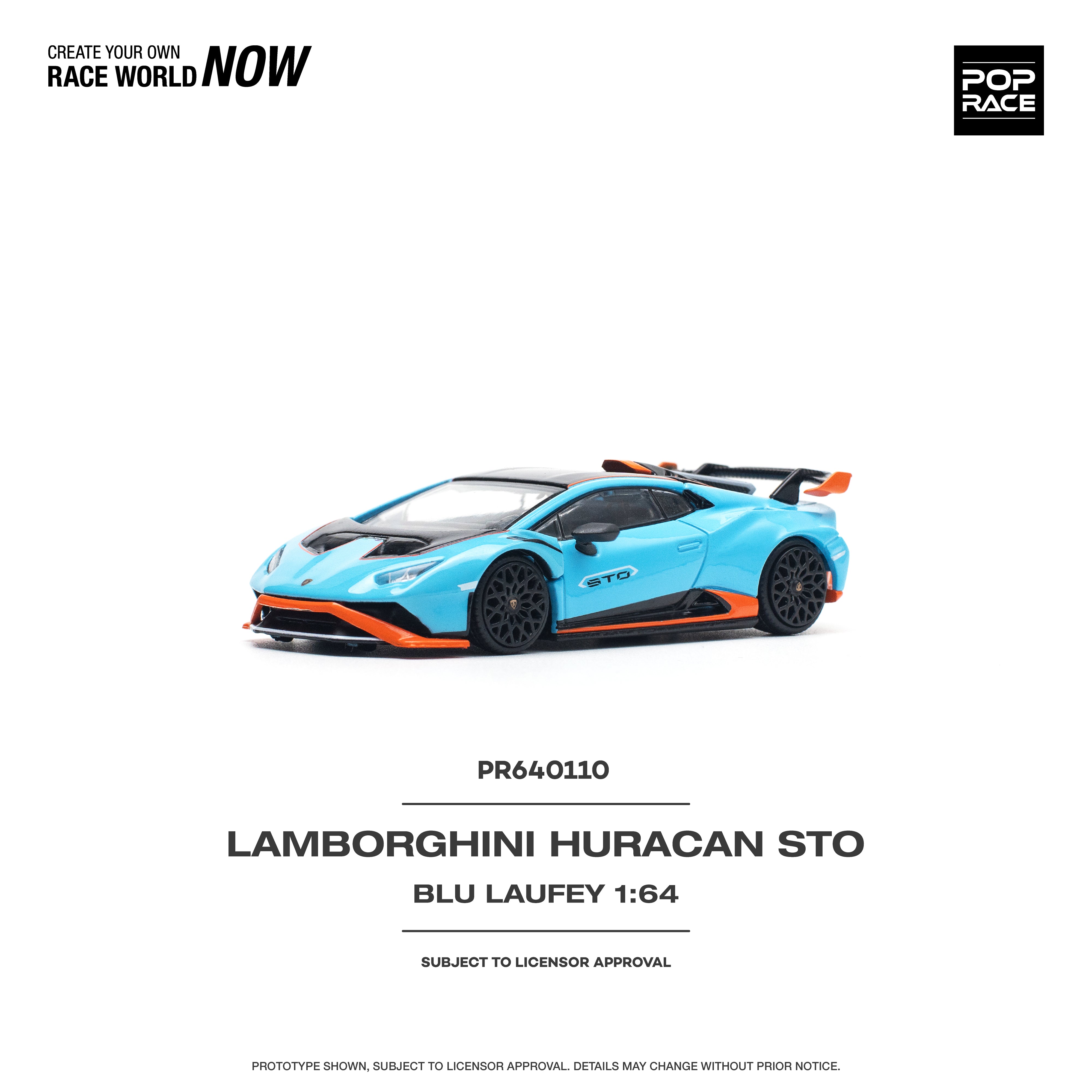 POPRACE 1:64 LAMBORGHINI HURACÁN STO BLU LAUFEY/ARANCIO XANTO