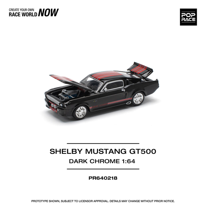 [Preorder] POPRACE 1:64 SHELBY MUSTANG GT500 DARK CHROME PR640218