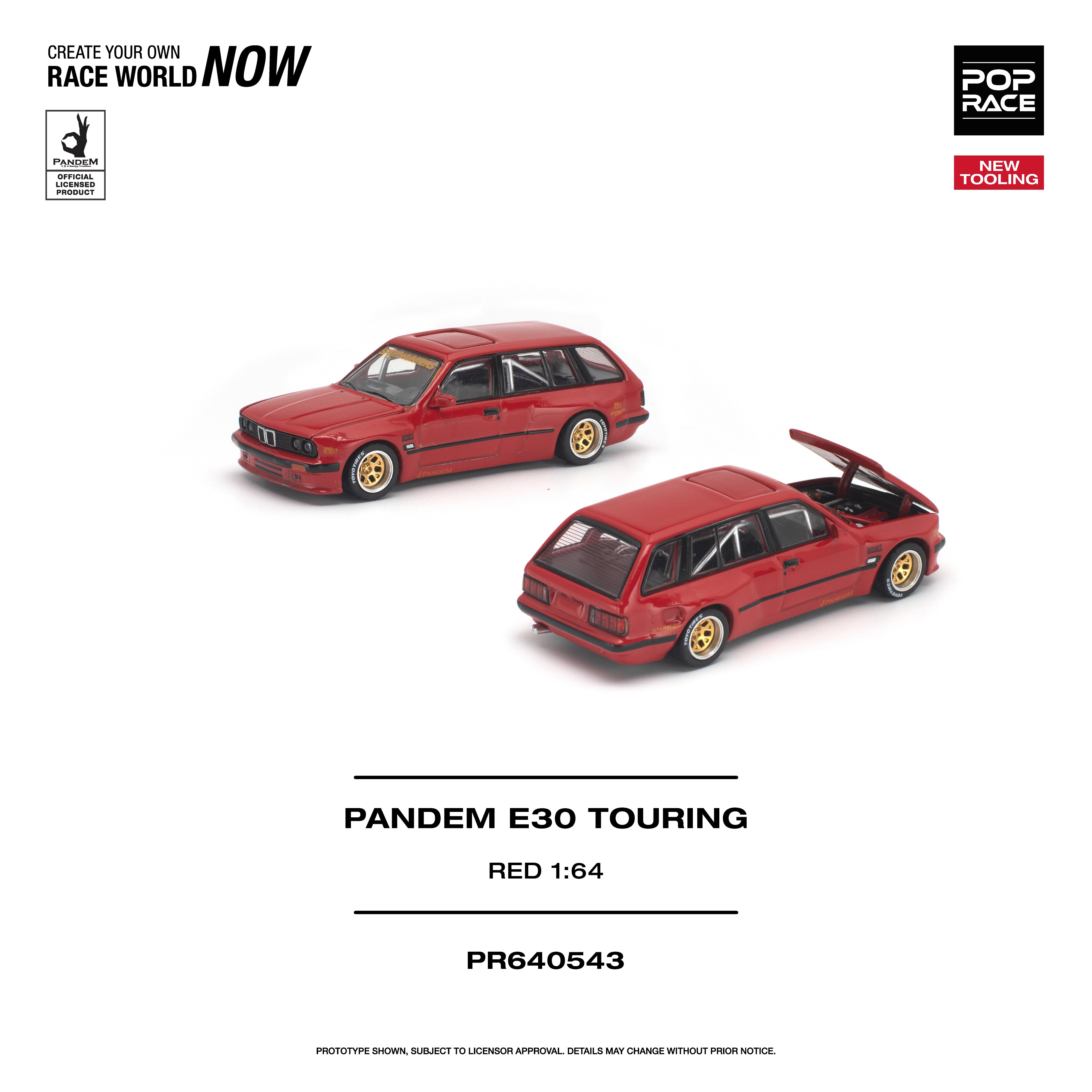 邦楽 MOMOE PREMIUM 30th Anniversary Preorder] POPRACE 1:64 PANDEM E30 TOURING Red PR640543 – Horizon
