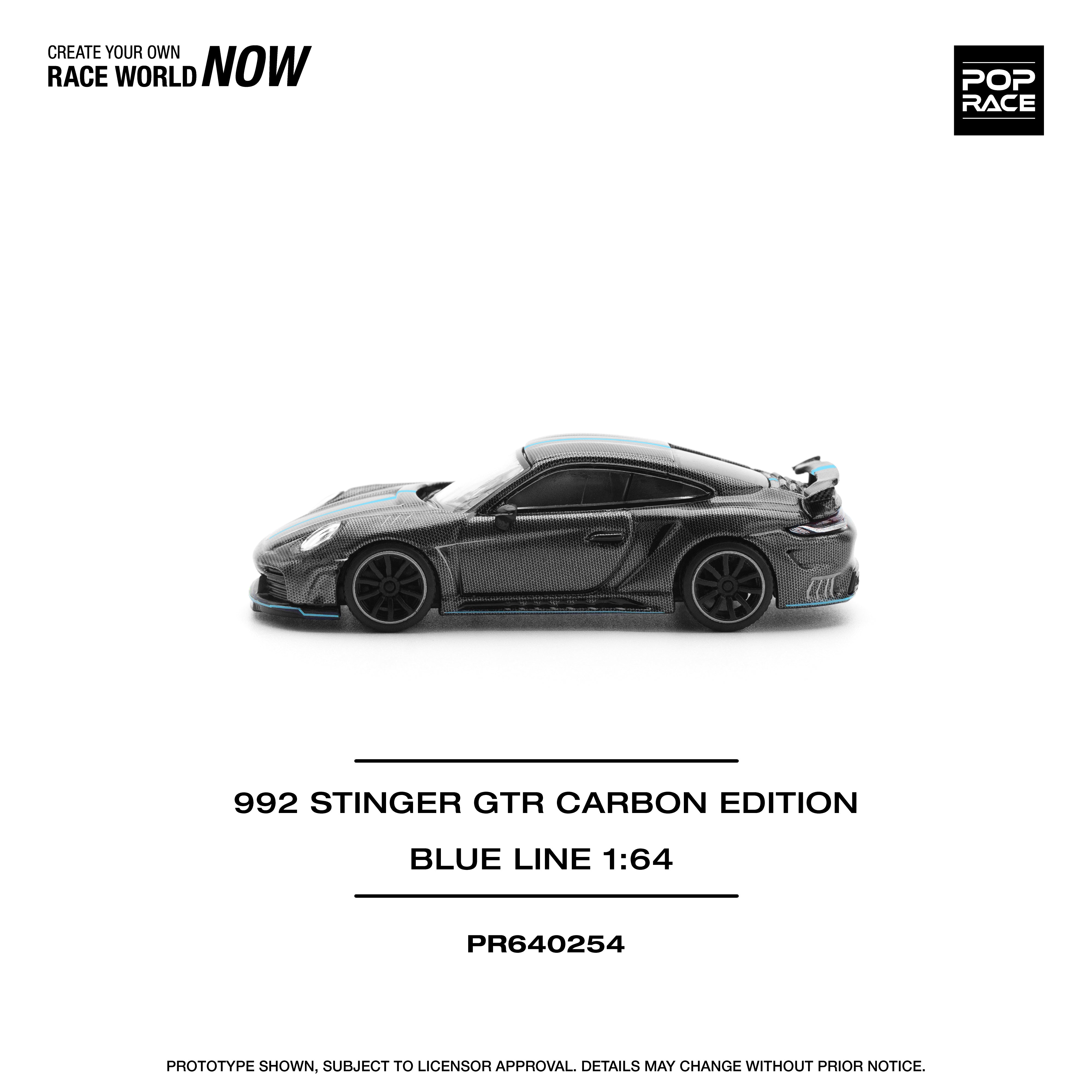 POPRACE 1:64 992 STINGER GTR CARBON EDITION (BLUE LINE) PR640254