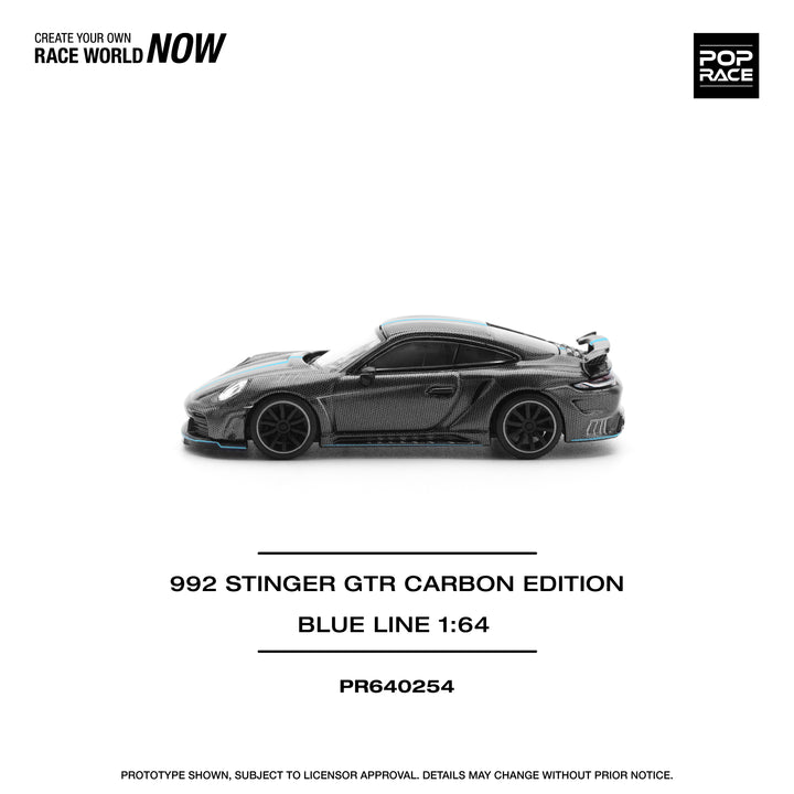 [Preorder] POPRACE 1:64 992 STINGER GTR CARBON EDITION (BLUE LINE) PR640254