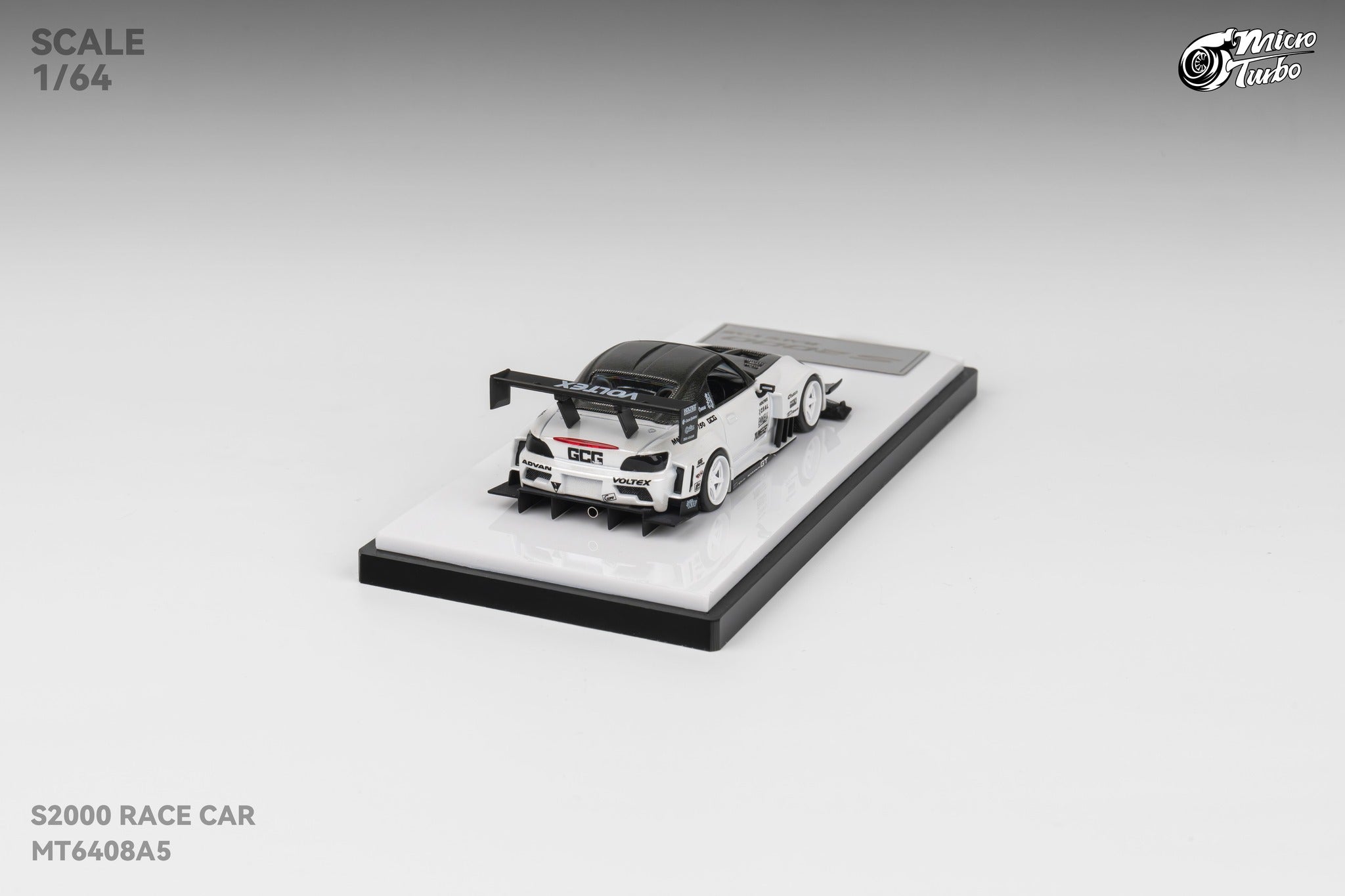 Micro Turbo 1/64 ホンダ S2000 レースカー ホワイト Microturbo Custom 1/64 S2000 Spoon Racing - White