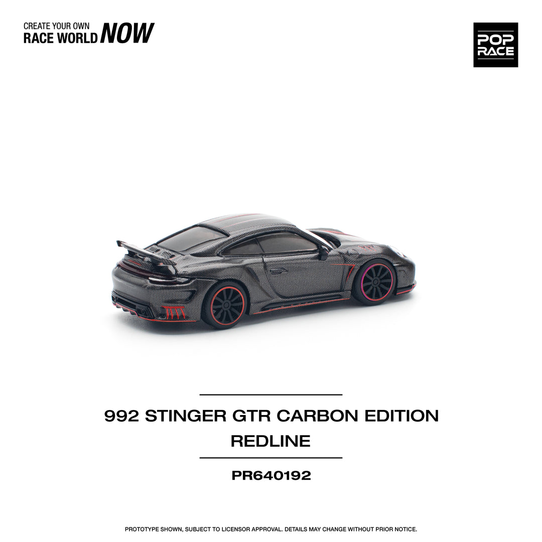 [Preorder] POPRACE 1:64 Porsche 992 STINGER GTR CARBON - REDLINE