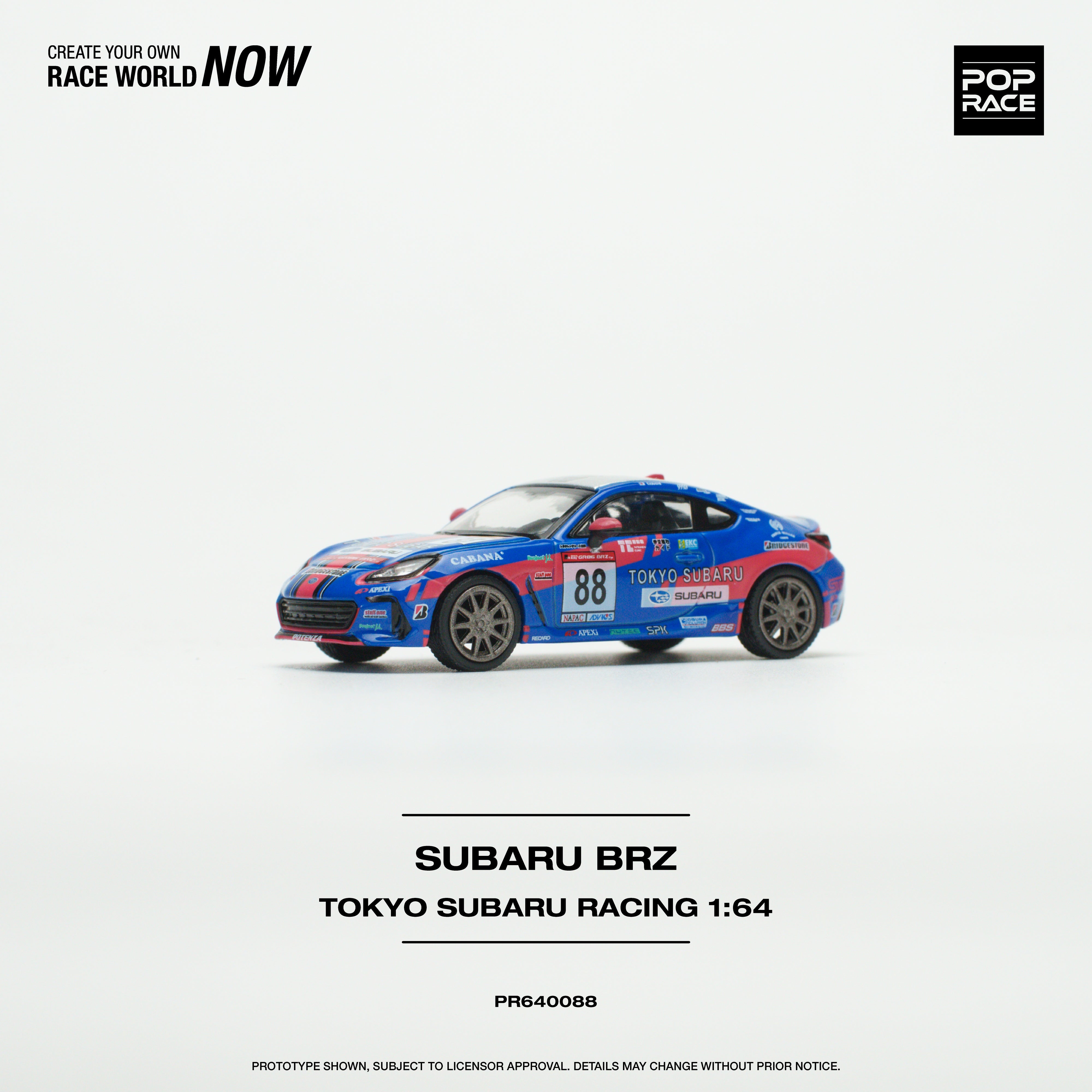 POPRACE 1:64 SUBARU BRZ - TOKYO SUBARU RACING #88 PR640088