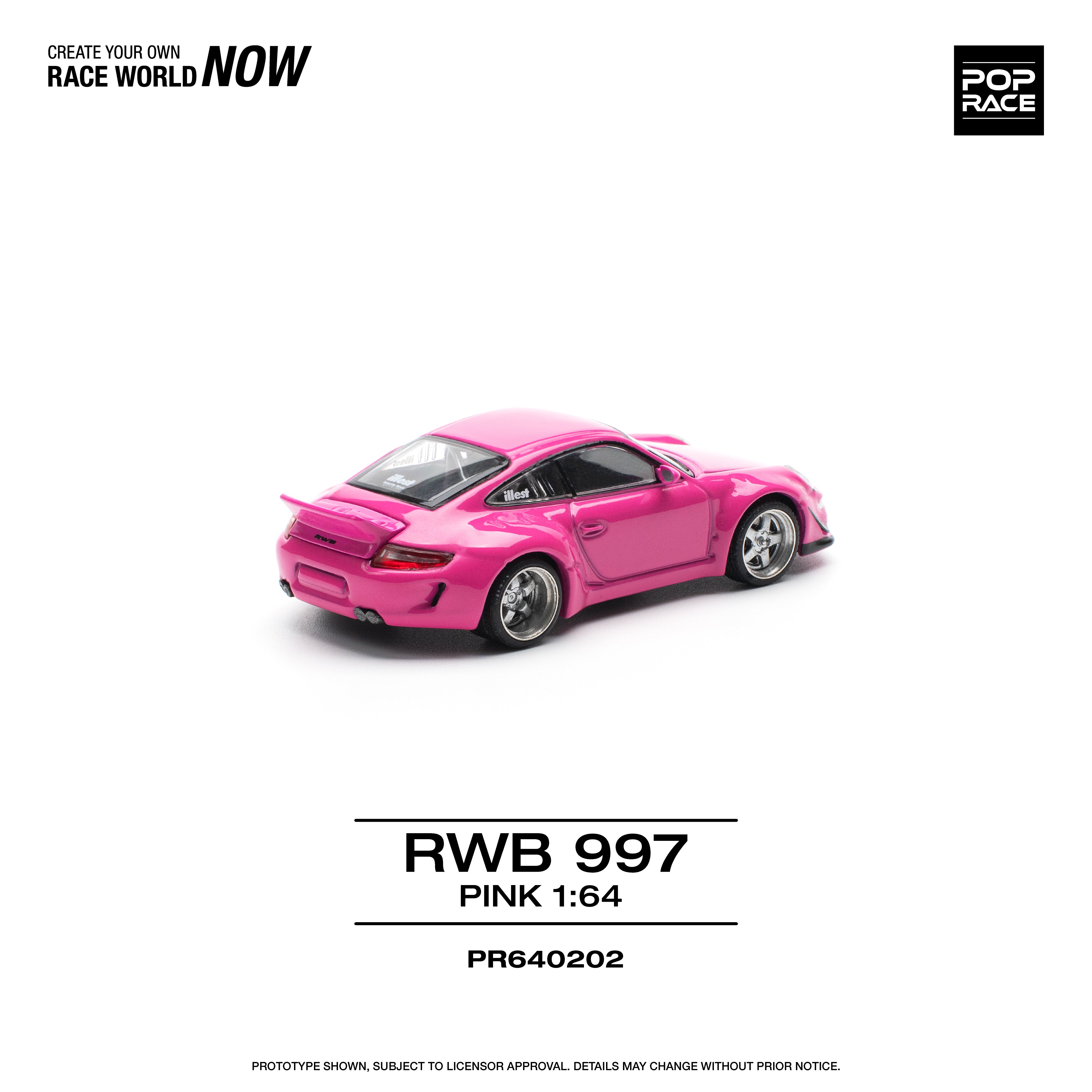 RWB993 ミニカー ピンク RWB993 ミニカー ピンク Preorder] POPRACE 1:64 RWB 997 - PINK