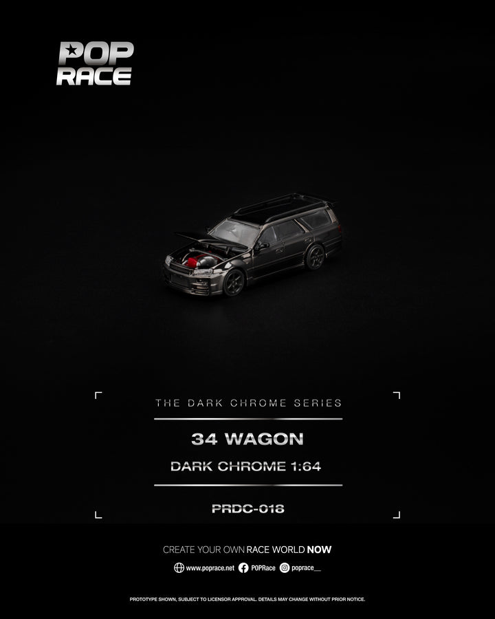 [Preorder] POPRACE 1:64 R34 WAGON DARK CHROME PRDC018