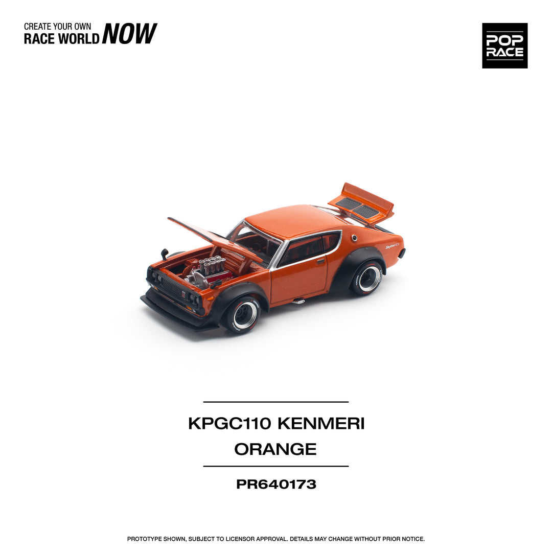 [Preorder] POPRACE 1:64 NISSAN SKYLINE GT-R V8 DRIFT (KENMERI) ORANGE