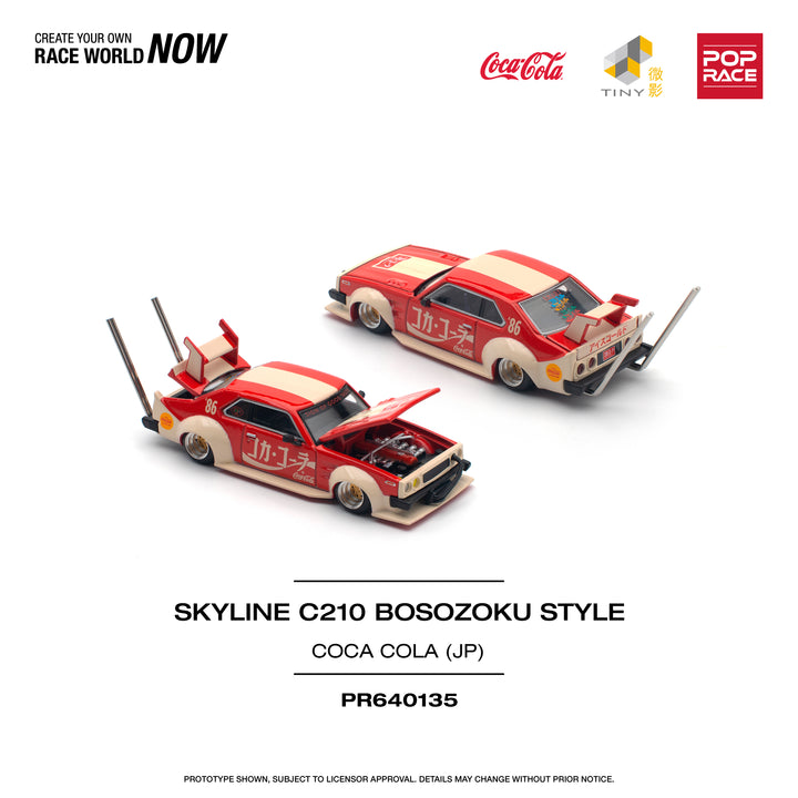 [Preorder] POPRACE 1:64 NISSAN SKYLINE C210 KAIDO RACER (BOSOZOKU STYLE) - COCA COLA JP