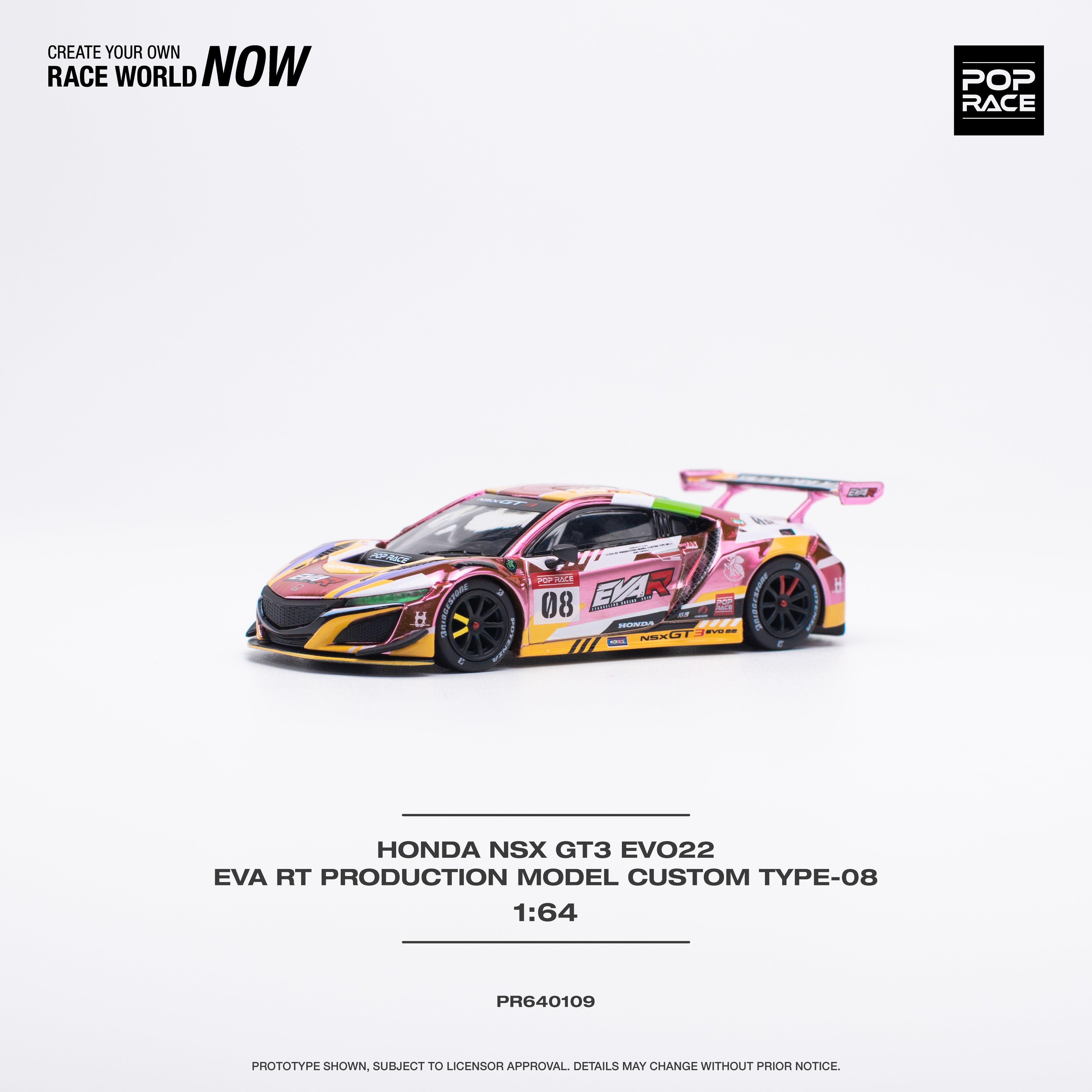 POPRACE 1:64 HONDA NSX GT3 EVO22 EVA RT PRODUCTION MODEL CUSTOM