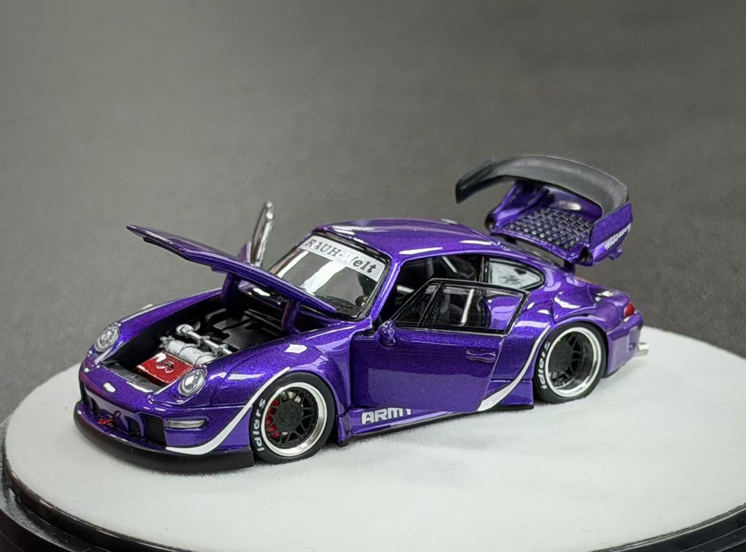 [Preorder] PGM 1:64 Porsche RWB 993 Metallic Purple (2 Versions) PGM-640314