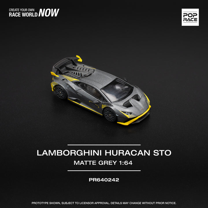 [Preorder] POPRACE 1:64 LAMBORGHINI HURACAN STO MATTE GREY Dull Gray