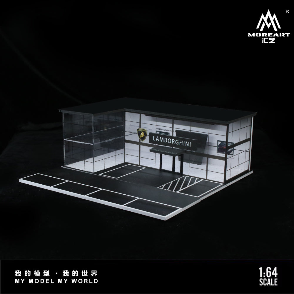 [Preorder] MoreArt 1:64 TWO-LAYER ASSEMBLY SHOWROOM LAMBORGHINI SHOP MO936013