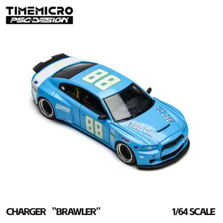 [Preorder] TimeMicro x PSC DESIGN 1:64 Dodge Charger "Brawler" Daytona Blue TM648202