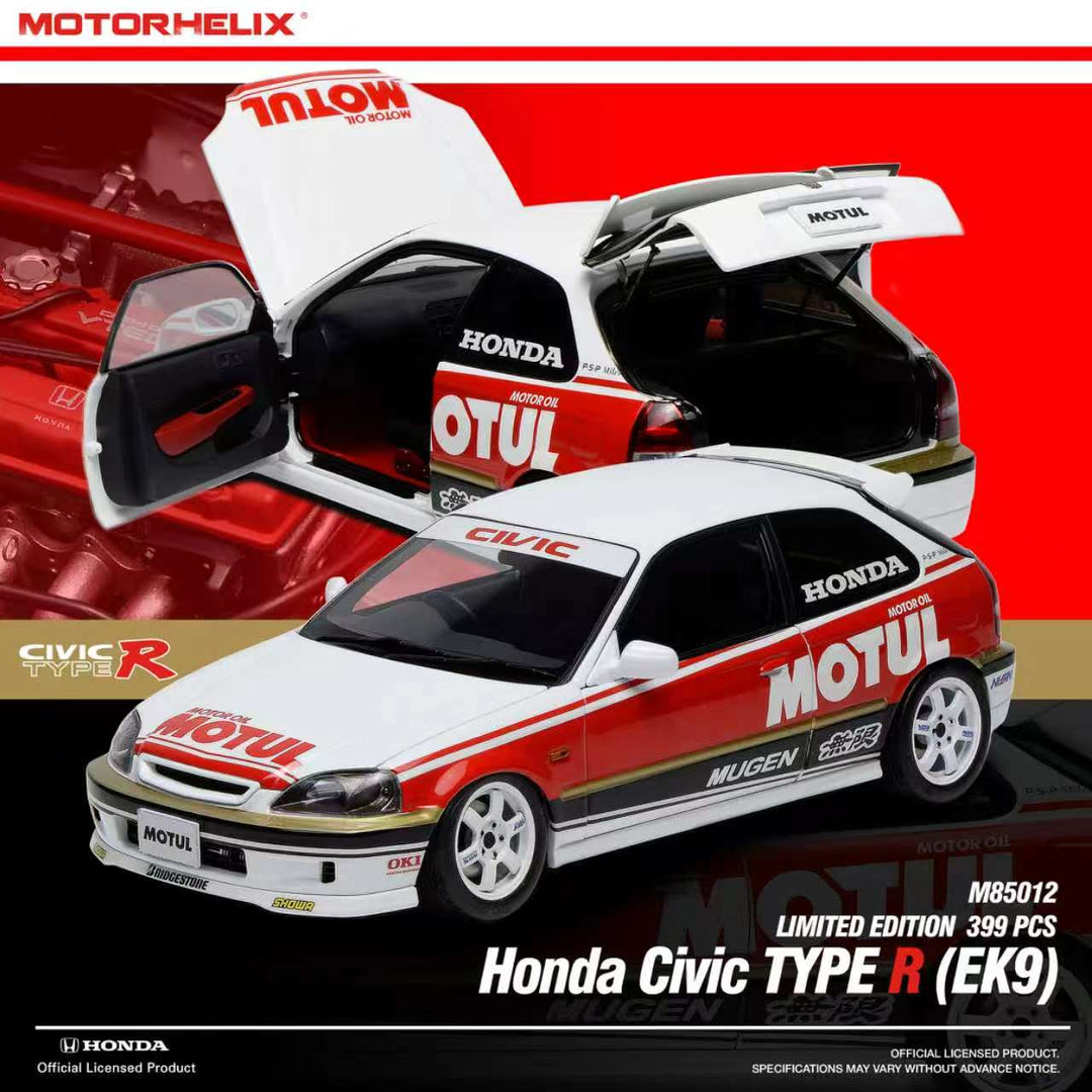 [Preorder] MOTORHELIX 1:18 Honda Civic TYPE R (EK9) (2 Colours) M85010/M85012