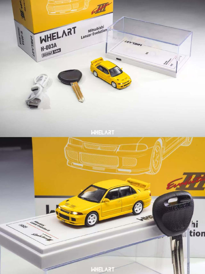 [Preorder] WHELART 1:64 Mitsubishi EVO3 Yellow H-003A