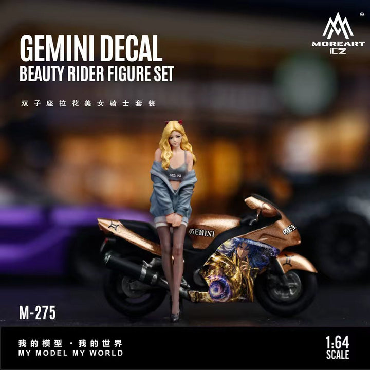 [Preorder] MoreArt 1:64 Gemini Livery &amp; Female Rider Resin Figure Set MO222275