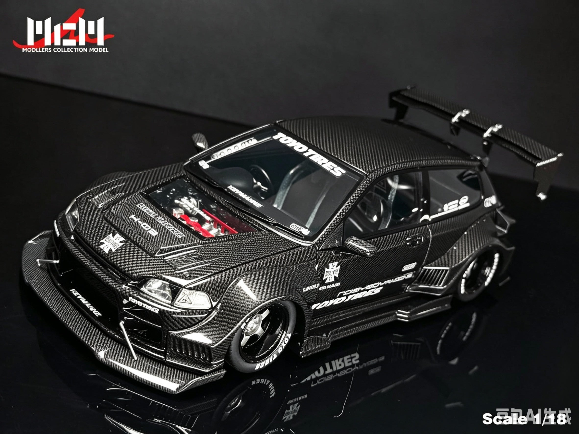 Preorder] MCM 1:18 Honda Kevamannz 1996 EG6 Hatchback Wide Body (5
