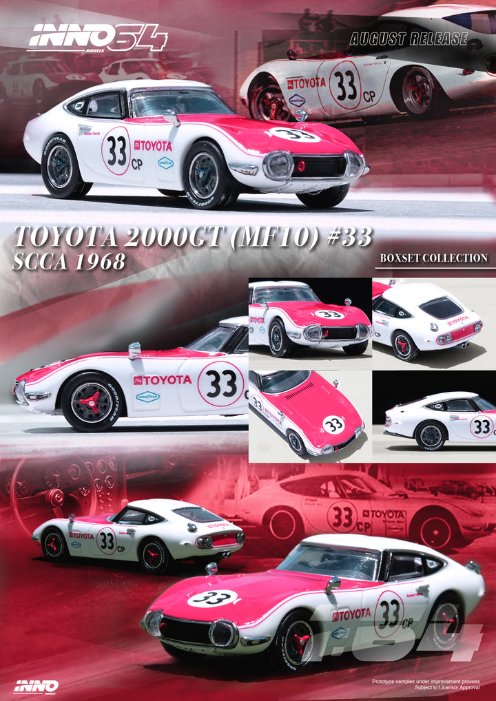Inno64 1:64 Toyota 2000GT #23 & #33 SCCA 1968 Box Set Collection