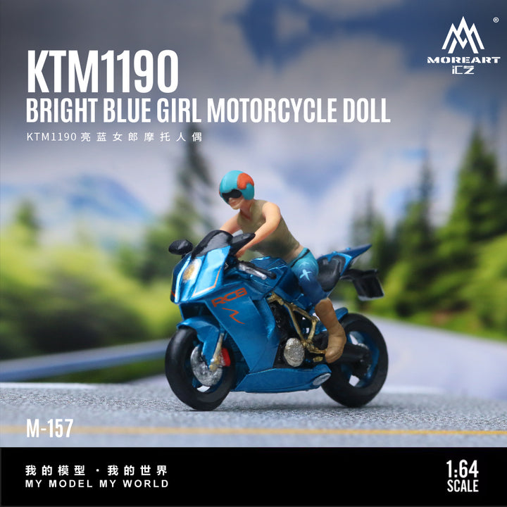 [Preorder] MoreArt 1:64 KTM1190 BRIGHT BLUE GIRL MOTORCYCLE DOLL