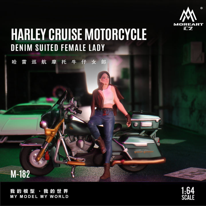 [Preorder] MoreArt 1:64 HARLEY CRUISE MOTORCYCLE DENIM SUITED FEMALE LADY MO222182