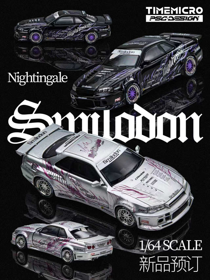 [Preorder] TimeMicro × PSC DESIGN 1:64 R34 "SMILODON" Black Nightingale &amp; Silver (2 Colours) TM648409/ TM648410