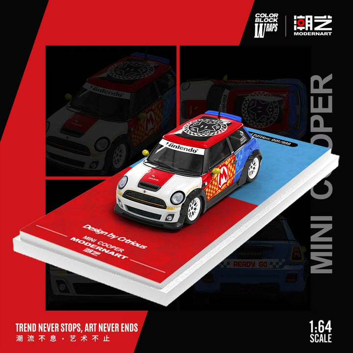 [Preorder] ModernArt X Color Block Wraps 1:64 Mini Cooper Mario Livery (3 Versions)