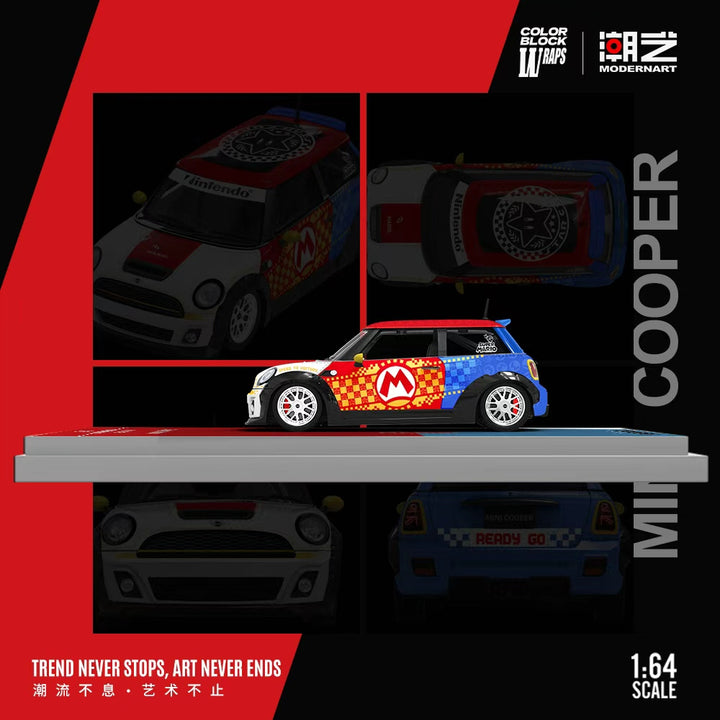 [Preorder] ModernArt X Color Block Wraps 1:64 Mini Cooper Mario Livery (3 Versions)