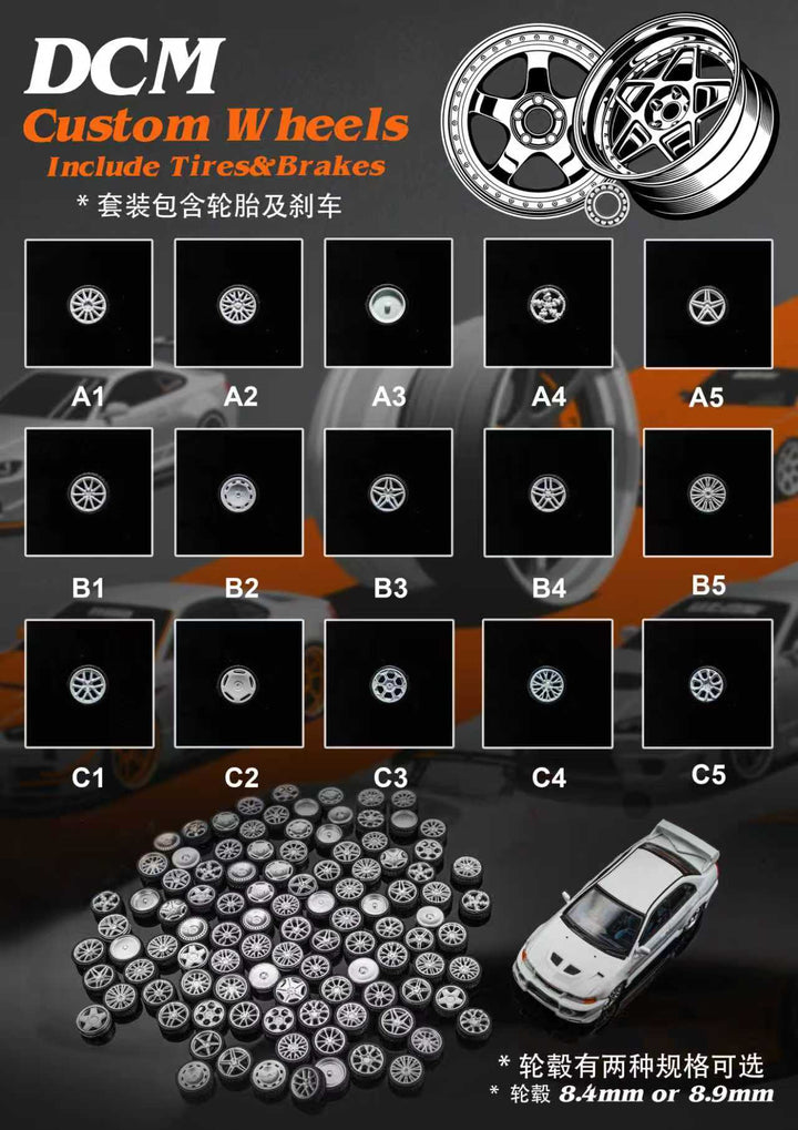 [Preorder] DCM 1:64 Modified Bearing Wheels BOX SETS (6 Colours)