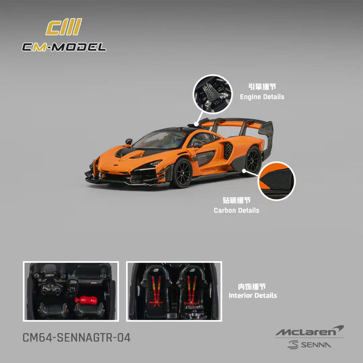 [Preorder] CM Model 1:64 Mclaren SennaGTR Papaya orange CM64-SennaGTR-04