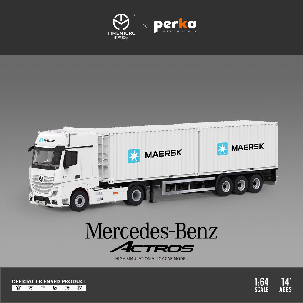 TimeMicro + Perka 1:64 Mercedes-Benz Actros Container Truck (2 Versions)