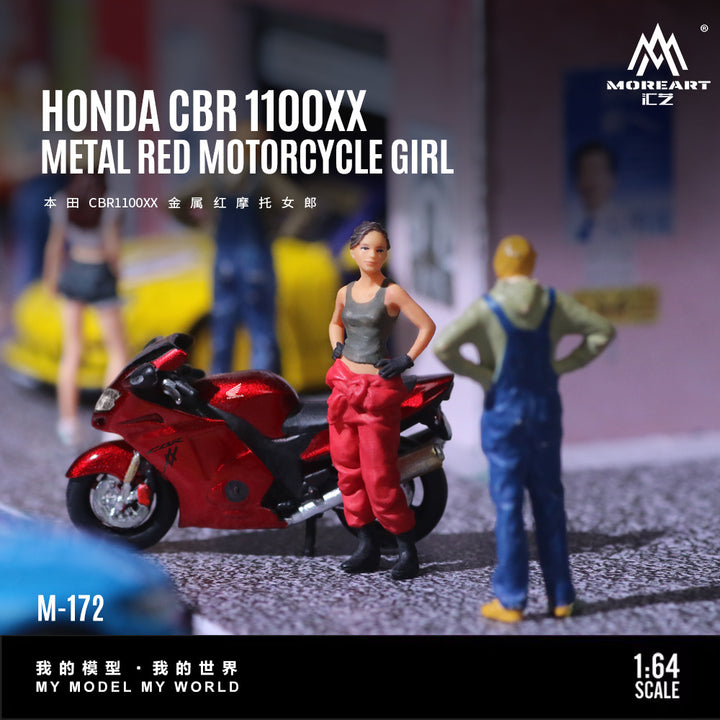 [Preorder] MoreArt 1:64 Honda CBR1100XX Metal red motorcycle girl MO222172