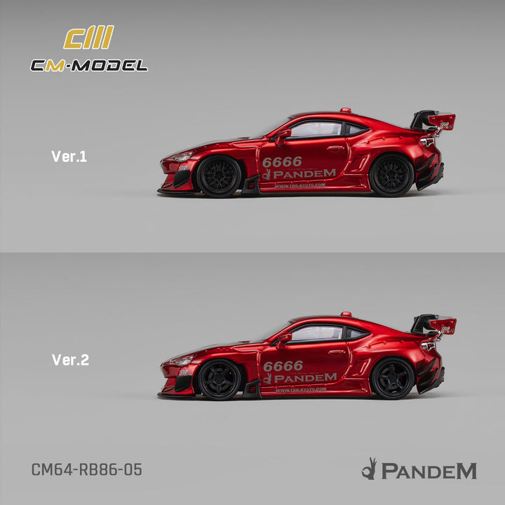 [Preorder] CM Model 1:64 Toyota GT86 Pandem Widebody V3.5 Metallic red CM64-RB86-05