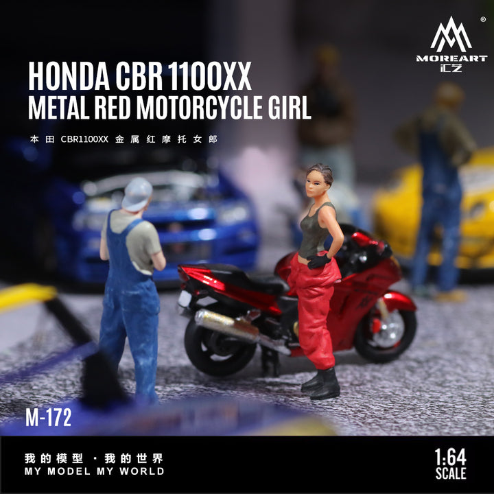 [Preorder] MoreArt 1:64 Honda CBR1100XX Metal red motorcycle girl MO222172