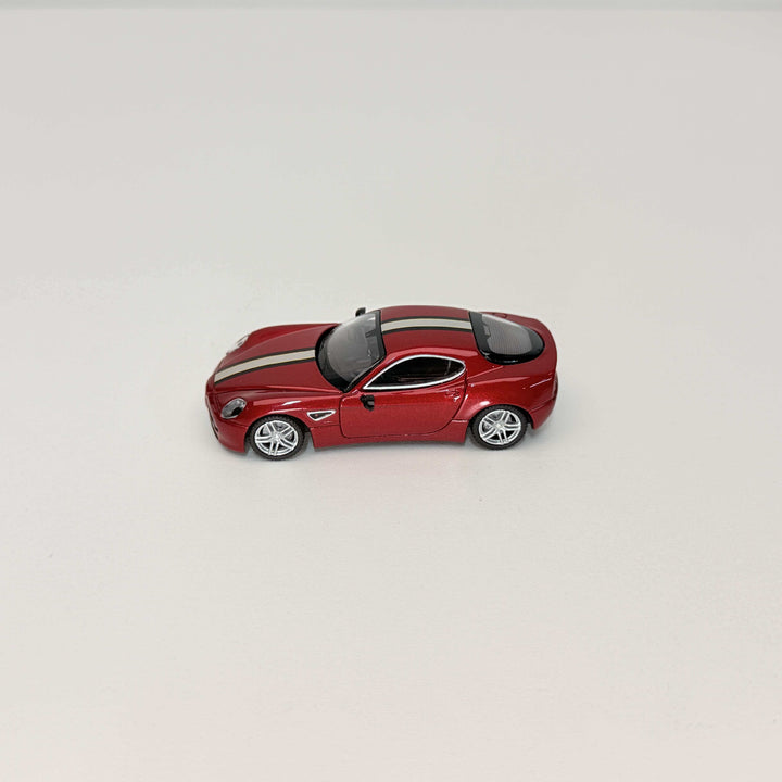 [Preorder] MOTORHELIX 1:64 Alfa Romeo 8C Competizione Red with Gray and Black Stripe M69065