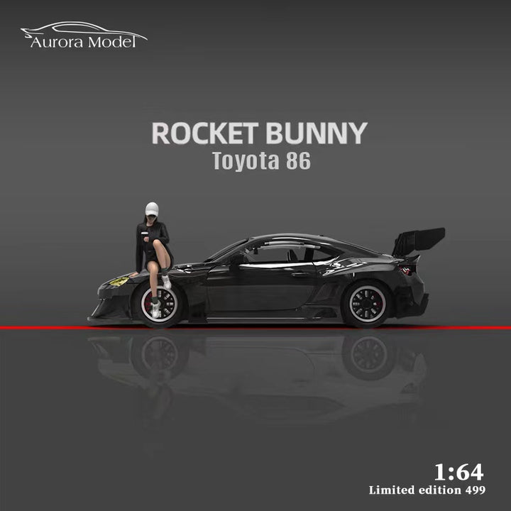 Aurora Model 1:64 Toyota Rocket Bunny GR 86 Black and White (2 Versions)