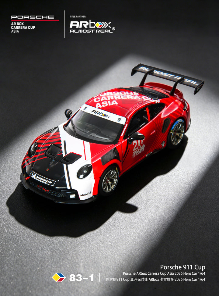 [Preorder] AR Box 1:64 Porsche 911 Cup Porsche ARbox Carrera Cup Asia 2026 Hero Car 640010001