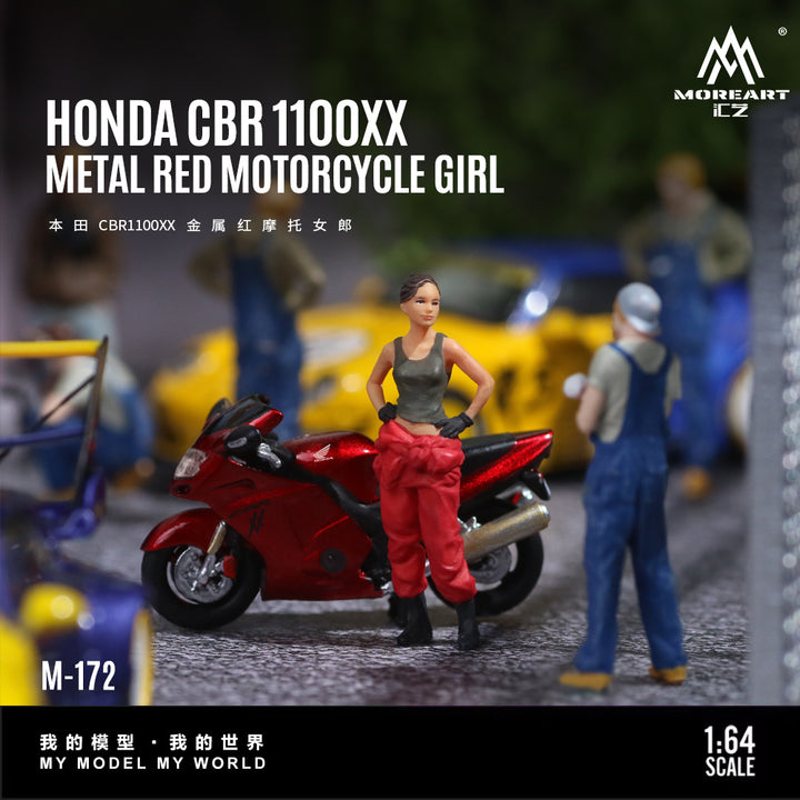 [Preorder] MoreArt 1:64 Honda CBR1100XX Metal red motorcycle girl MO222172