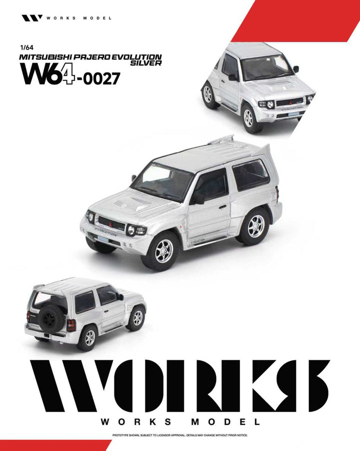 [Preorder] Works 1:64 MITSUBISHI PAJERO EVOLUTION SILVER W640027