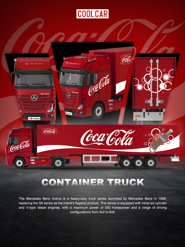 [Preorder] Cool Car 1:64 Mercedes Benz Actros Contrainer Truck coco cola livery CC646735