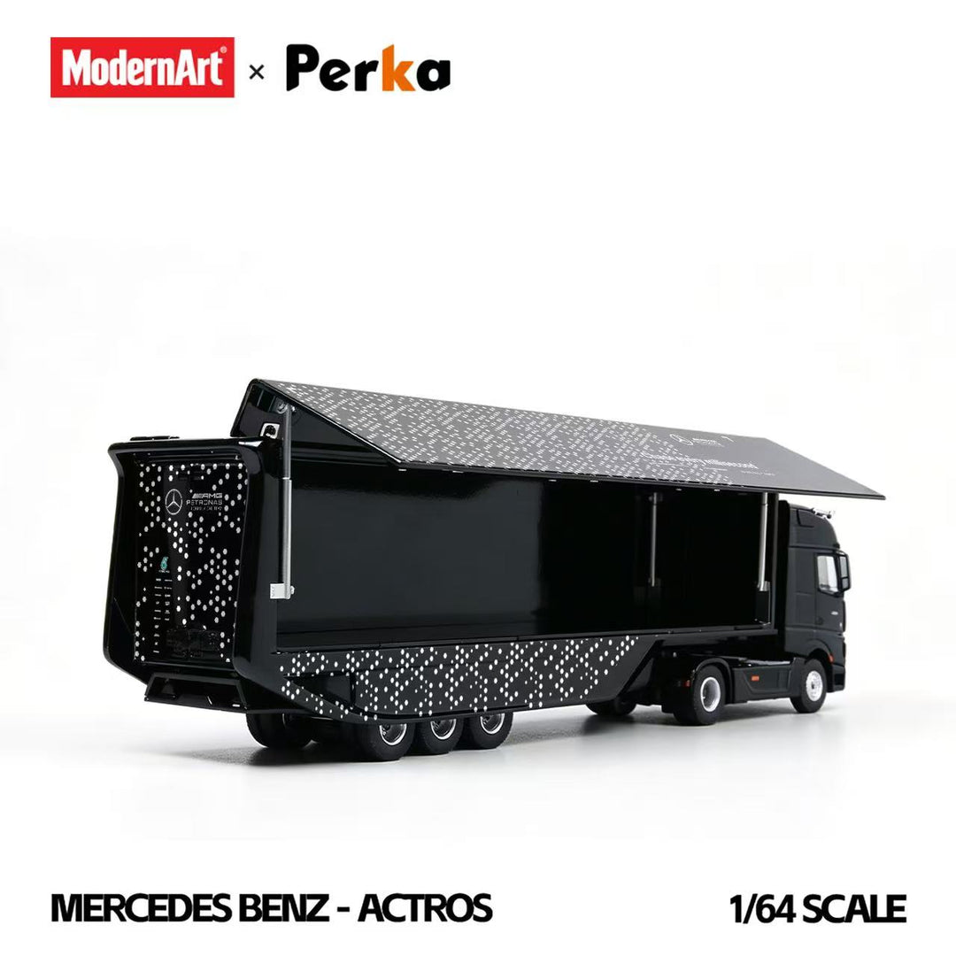 [Preorder] ModernArt X Perka 1:64 Mercedes-Benz Wingspan Van Semi-trailer Black Dot Matrix Simulated MD648702