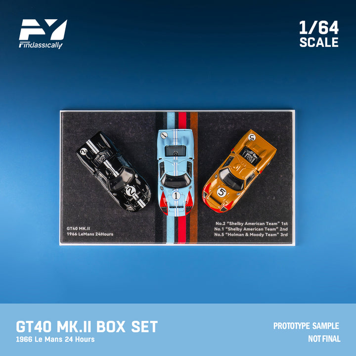 [Preorder] Finclassically 1:64 Ford GT40 MK.II 1966 LeMans 24hr Car Set