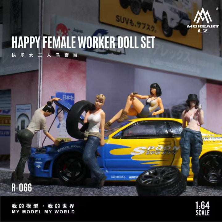 [Preorder] MoreArt 1:64 HAPPY FEMALE WORKER DOLL SET MO223066