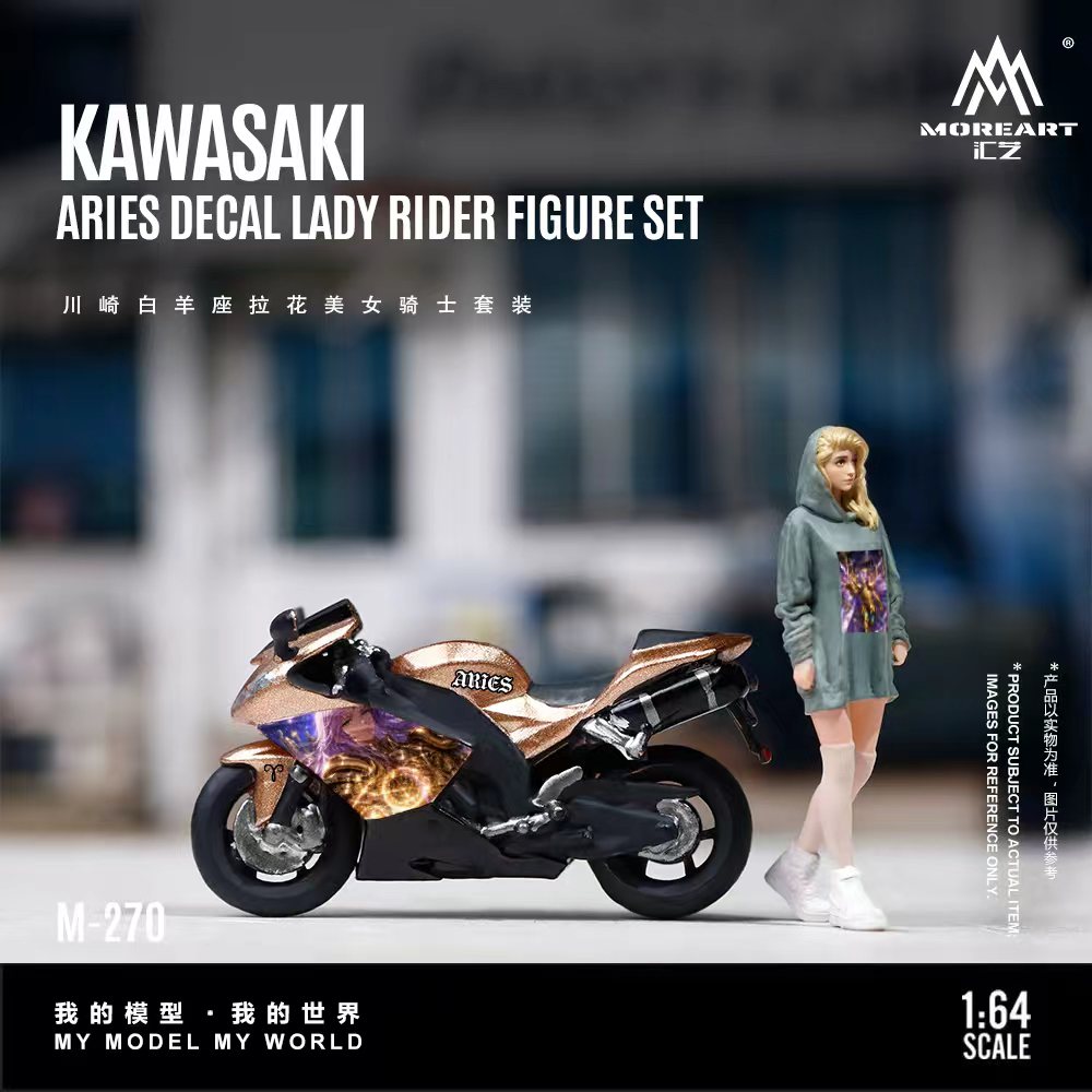 [Preorder] MoreArt 1:64 KAWASAKI ARIES DECAL LADY RIDER FIGURE SET MO222270