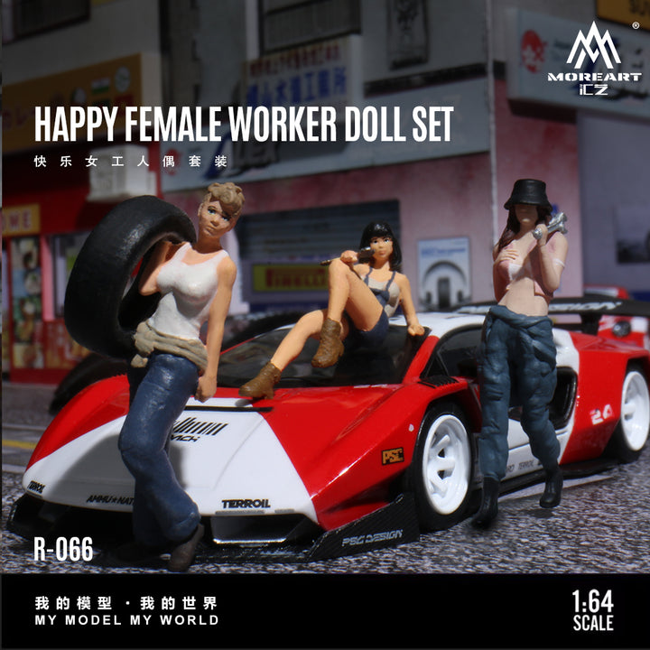 [Preorder] MoreArt 1:64 HAPPY FEMALE WORKER DOLL SET MO223066