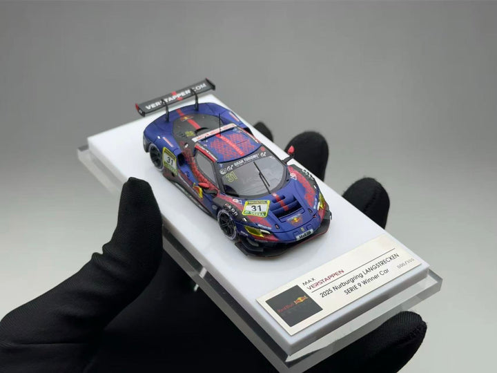 [Preorder] TRON 1:64 Supercar 296GT3 Verstappen Livery 2025 Nurburgring LANGSTRECKEN SERIE 9 Winner Car