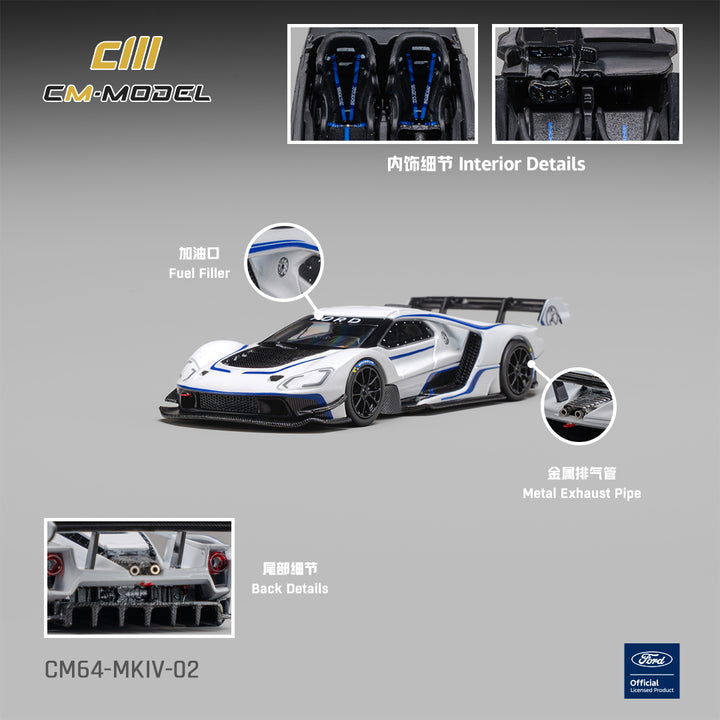 [Preorder] CM Model 1:64 Ford GT Mk IV  Frozen White &amp; Sonic Blue Pearl J-1 CM64-MKIV-02