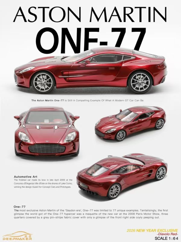 [Preorder] DeepMaker 1:64 Aston Martin ONF-77 - Diavolo Red
