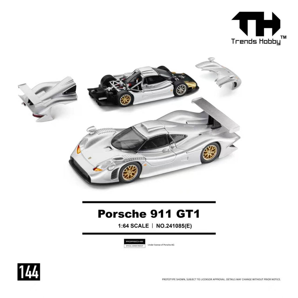 Preorder] Trends Hobby 1:64 Porsche 911 GT1 1998 Silver 241085(E