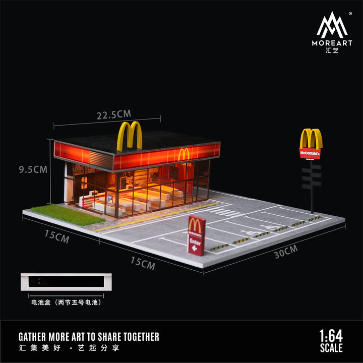 [Preorder] MoreArt 1:64 McDonalds Figures and Parking Lot Diorama