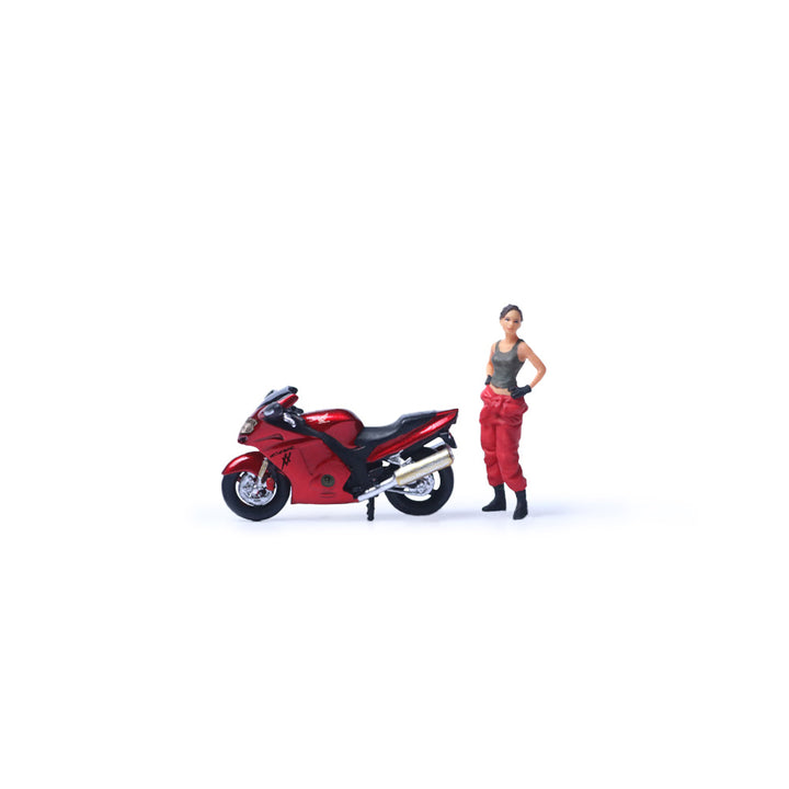 [Preorder] MoreArt 1:64 Honda CBR1100XX Metal red motorcycle girl MO222172